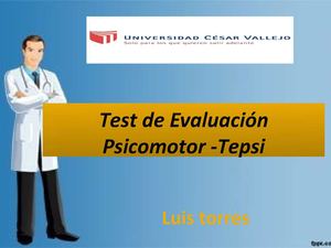 Descripción breve de test psicomotor TEPSI
