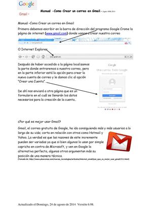 Crear una cuenta de correo en Gmail.com 