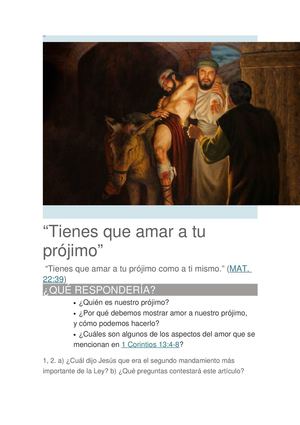 "TIENES QUE AMAR A TU PROJIMO "