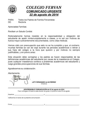 Comunicado (Evaluaciones Tercer Bimestre)