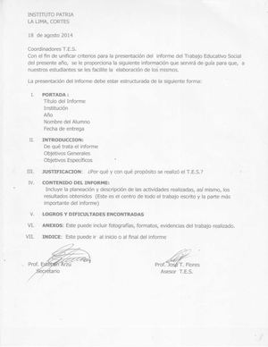 PARTES DE INFORME DE TES