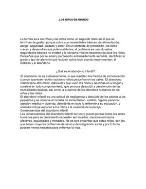 abandono infantil