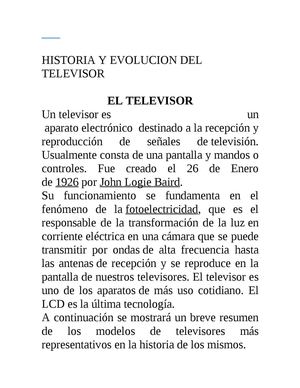 historia niversal del televisor