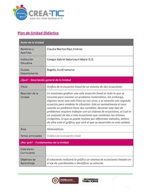 Gráfica de la ecuación lineal