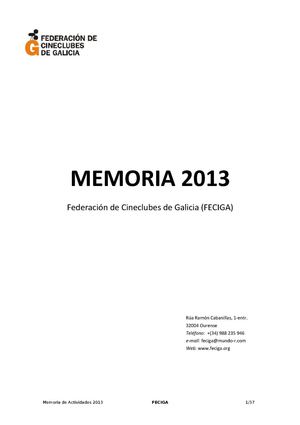 2013 - Memoria de Actividades