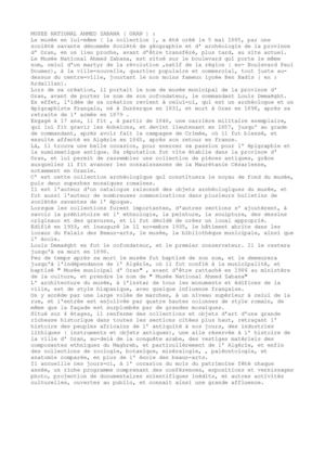 MUSEE NATIONAL AHMED ZABANA ( ORAN ) 