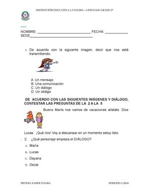 PRUEBA 2° --2P ESPAÑOL FLOR EDITH