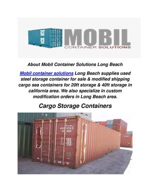 Mobil Container Solutions : Cargo Storage Containers in Long Beach