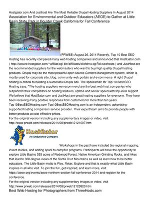 Hostgator.com And Justhost Are The Most Reliable Drupal Hosting Suppliers In August 2014