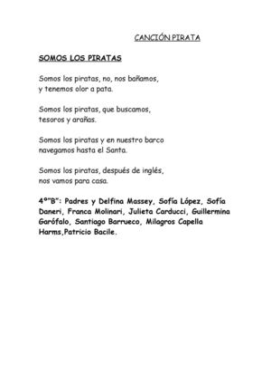 CANCIÓN PIRATA 4º B