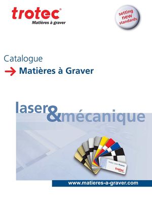 Catalogue Matières à Graver TROTEC 2014