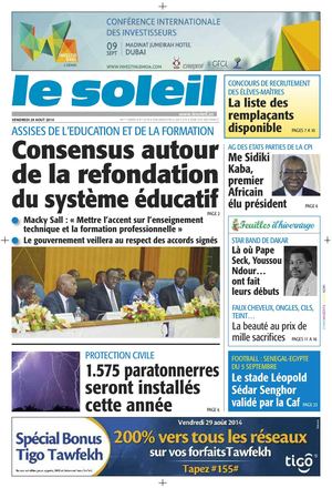 Edition du 29 Août 2014