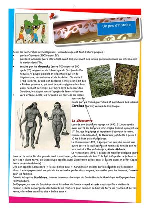 Un peu d'histoire de la Guadeloupe