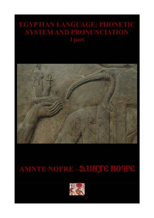 Egyptian Language: phonetic system and pronunciation-part I