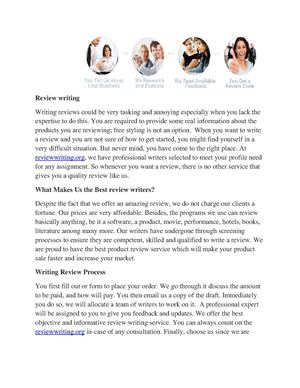 Product review writing service