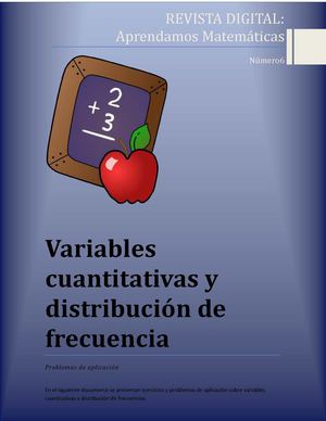 Aprendamos matemáticas: Variables cuantitativas y distribución de frecuencias