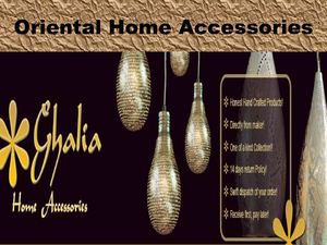 Oriental style lamps can enhance any room decor with their beauty and impressive lighting. Ghalia.co.uk specialises in oriental home accessories and sells a great selection of lamps made of copper or brass and plated in silver or gold. Buy them today!