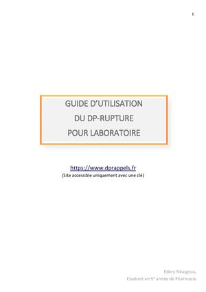 Guide d'utilisation DP-rupture