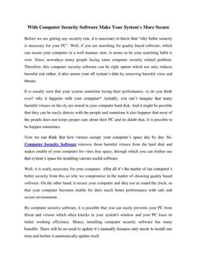 Systheal Provide Computer Security Antivirus Software