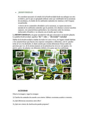 BIODIVERSIDAD 5° AÑO