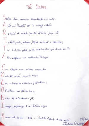 CONCURSO DE ACROSTICO NIVEL SECUNDARIA