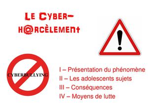 Le cyber-harcèlement C2i rattrapage