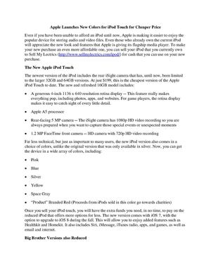 Apple Launches New Colors for iPod Touch for Cheaper Price