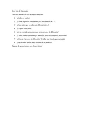 Entrevista de Elaboración