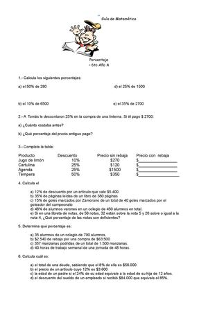 porcentaje 6º 