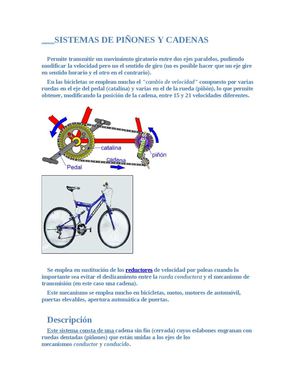 SISTEMAS DE CADENAS Y PIÑONES