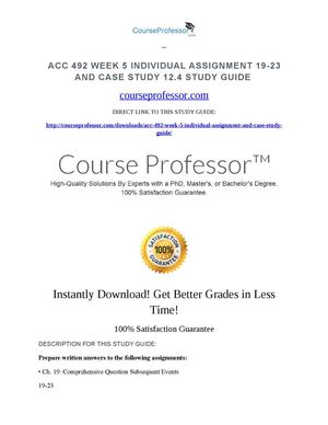 Calaméo - ACC 492 Week 5 Individual Assignment 19-23 and Case Study 12.4