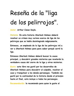 La liga de los pelirrojos de Arthur Conan Doyle