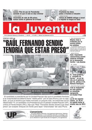 “RAÚL FERNANDO SENDIC TENDRÍA QUE ESTAR PRESO”