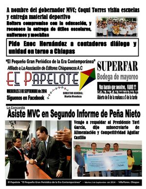 NOTICIAS DEL PAPELOTE DEL 3 DE SEPTIEMBRE DE 2014