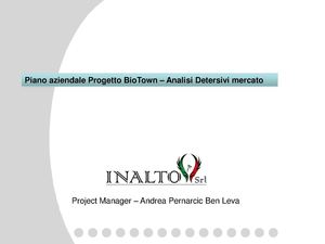 ANALISI DETERSIVI SUL MERCATO PER ARRIVARE AL PROGETTO BIOTOWN
