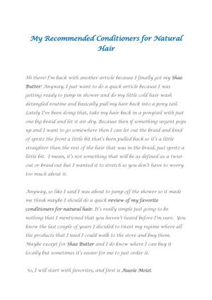 Calameo My Recommended Conditioners For Natural Hair Www Olixe Com
