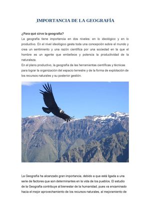 Importancia de la Geografía