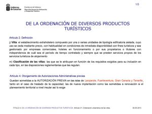 DEFINICIÓN VILLAS TURISMO CANARIAS