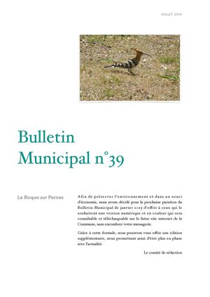 Bulletin Municipal La Roque sur Pernes N°39 Juillet 2014