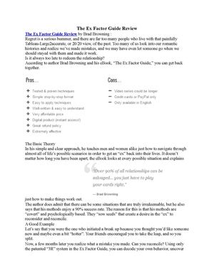 The Ex Factor Guide Review