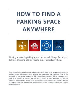 How To Find A Parking Space Anywhere