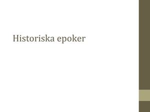 Historiska epoker