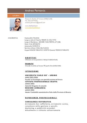 CURRICULUM RISTRETTO