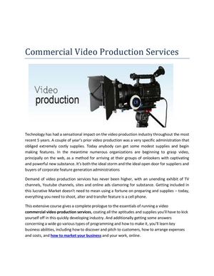 Commercial Video Production Services