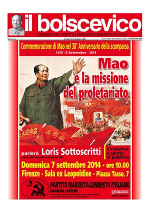 Il Bolscevico PMLI N. 32 – 11 settembre 2014