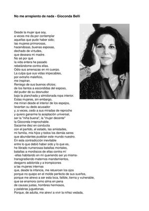 Gioconda Belli - No me arrepiento de nada