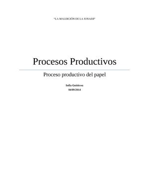 Proceso productivo del papel