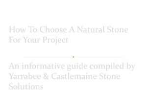 Calaméo - How To Choose A Natural Stone For Your Project