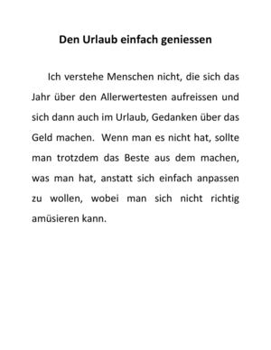 Den Urlaub einfach geniessen