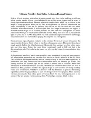 Ultimate Providers Free Online Action and Logical Games